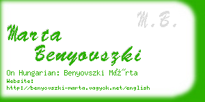 marta benyovszki business card